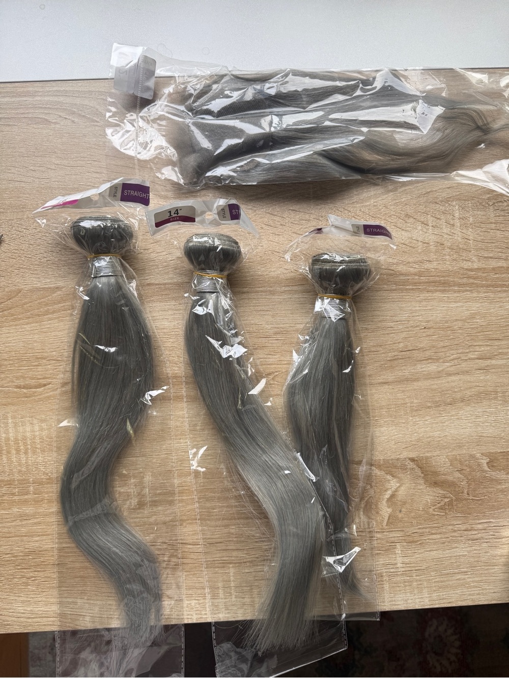 Silver/Grey Human Hair extensions and frontal closure